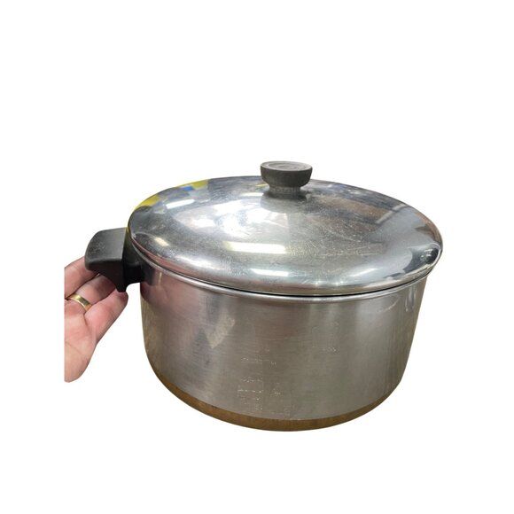 Revere Ware Stainless Steel 6 qt stock casserole Pot With Lid SKU 8919 - Picture 2 of 10